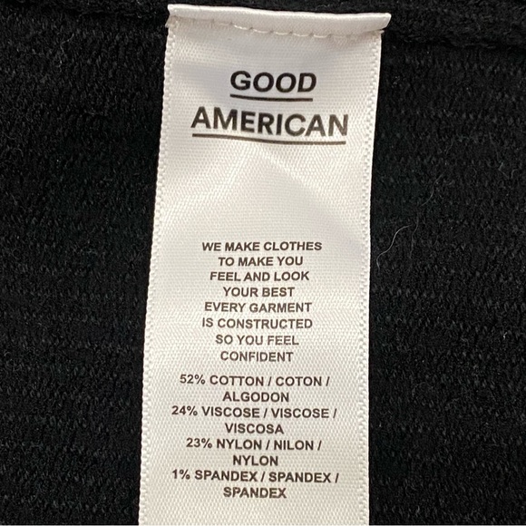 GOOD AMERICAN Waisted Cardigan Sweater V-Neck in Black Size 3/4 - Picture 10 of 11